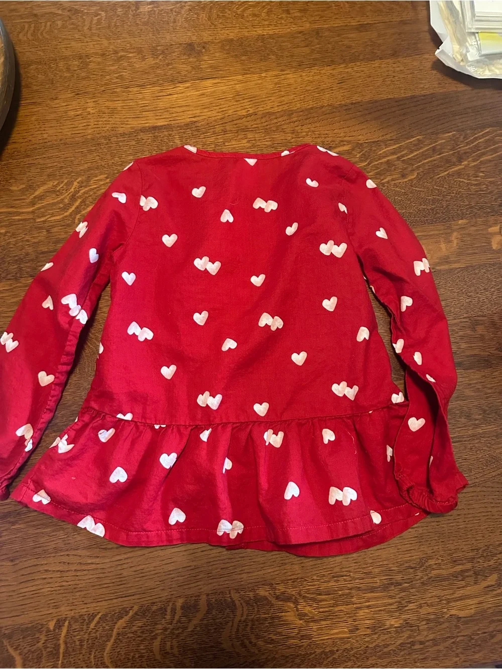 Carter's Red Heart-Print Button Front Peplum Top